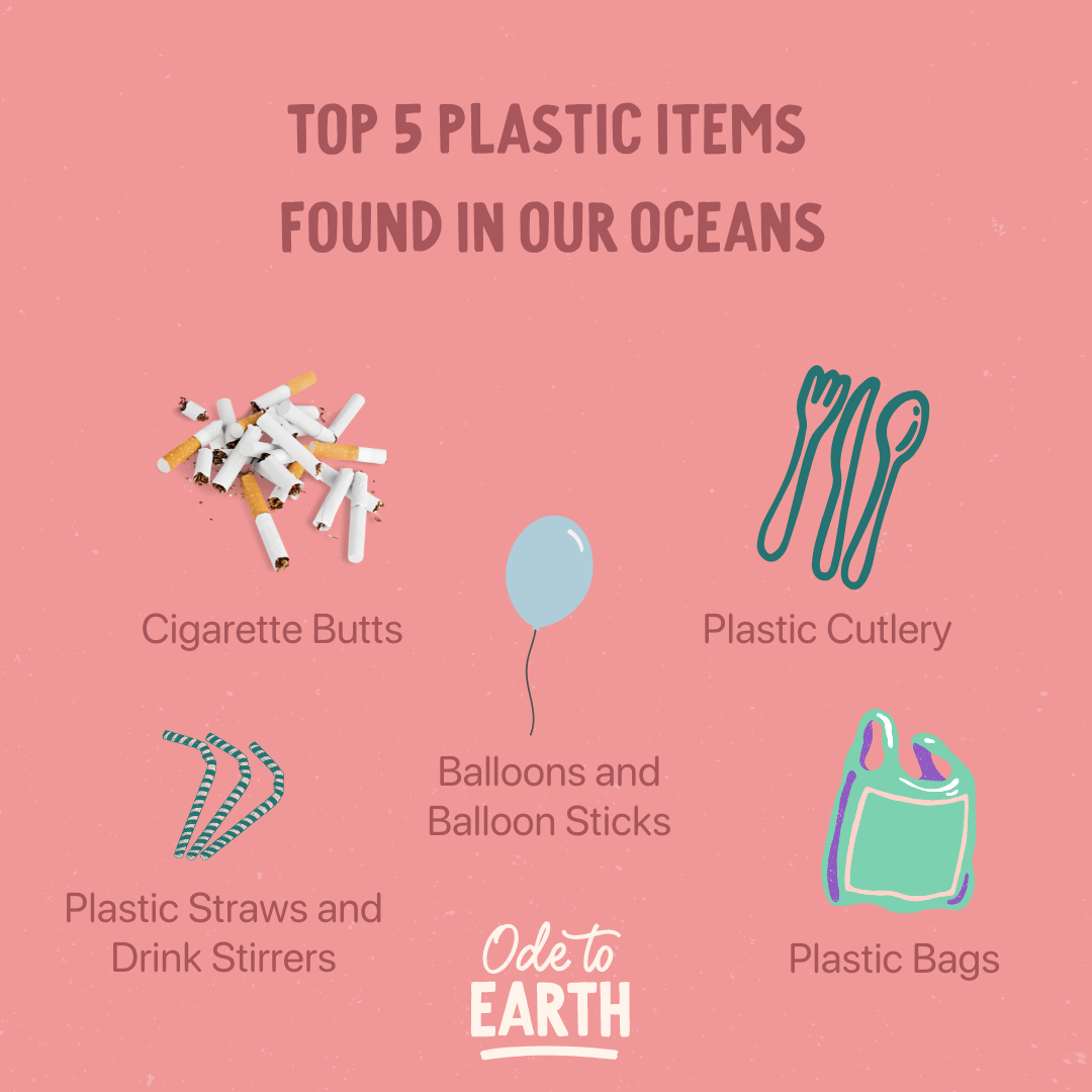 5 Plastic Items found in our Oceans