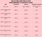 THE HELLO CUP™ - AVERAGE CERVIX CUP - DOUBLE BOX - S LILAC + M BLUE